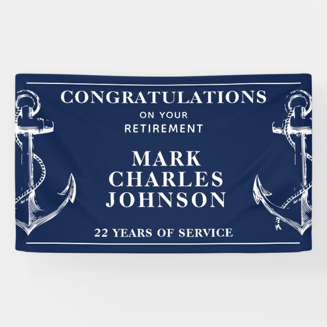 Lona Jubilación de los anclajes de la marina (Horizontal)