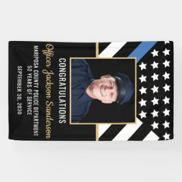 Lona Jubilación de Oficial de Policía Foto de Línea Azu