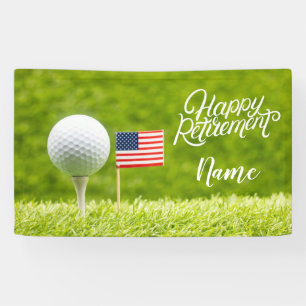 Lona Jubilación feliz de golf con bandera de América