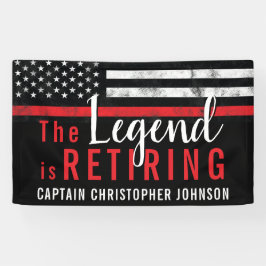 Lona Jubilación Personalizada del Bombero con Línea Roj