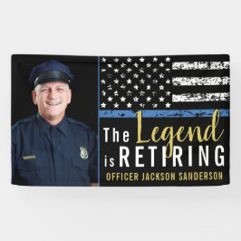 Lona Jubilación policial foto de bandera delgada de la