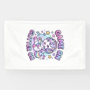 Lona Juego De Unicornio Con Brillo En Diseño Gráfico De