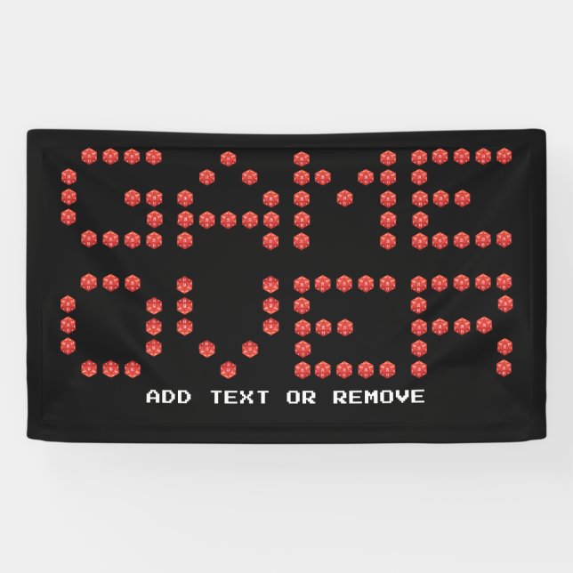 Lona Juego de video de juegos sobre letras de juego D20 (Horizontal)
