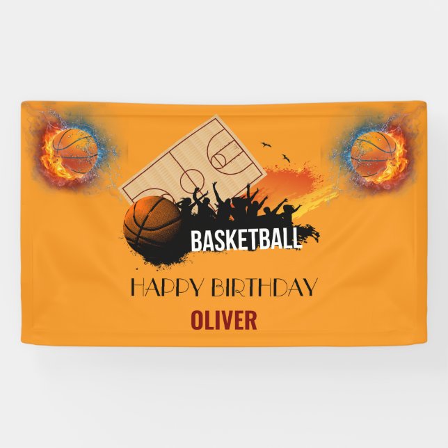 Lona jugador de baloncesto moderno Deportivo de Birday  (Horizontal)