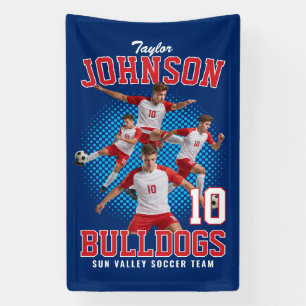 Lona Jugador de Fútbol Foto Personalizada Botas Retro D