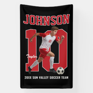 Lona Jugador de Fútbol Senior Número Foto Personalizada