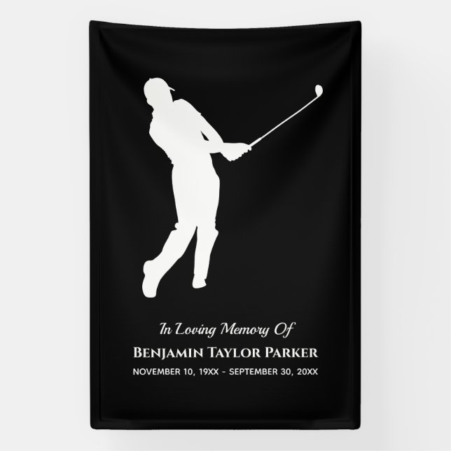 Lona Jugador de golf Memorial Funeral Memorial (Vertical)