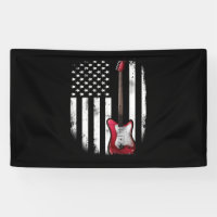 Jugador de música con bandera estadounidense de gu