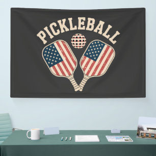 Lona Jugador de Pickleball de la bandera de EE. UU.