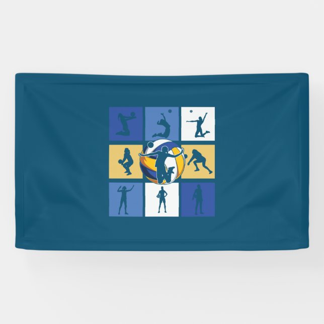 Lona Jugador de voleibol | Círculo de voleibol (Horizontal)