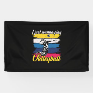 Lona Jugador de voleibol Solo Quiero Jugar Al Voleibo