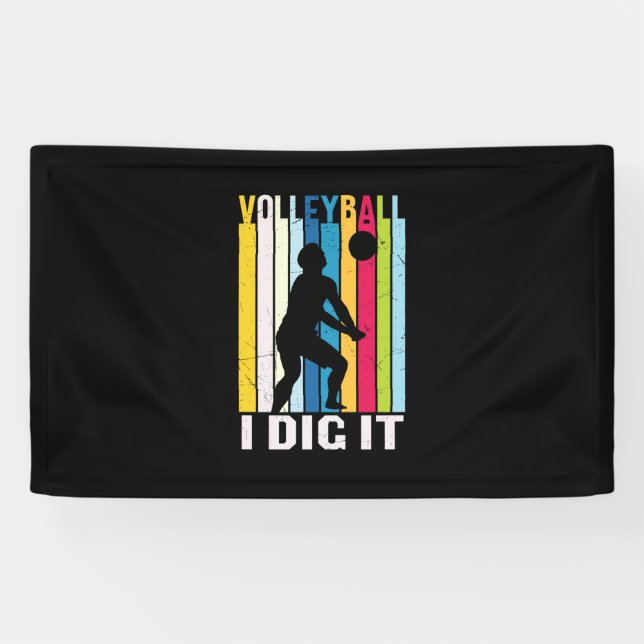 Lona Jugador de voleibol | Voleibol I Dig It (Horizontal)
