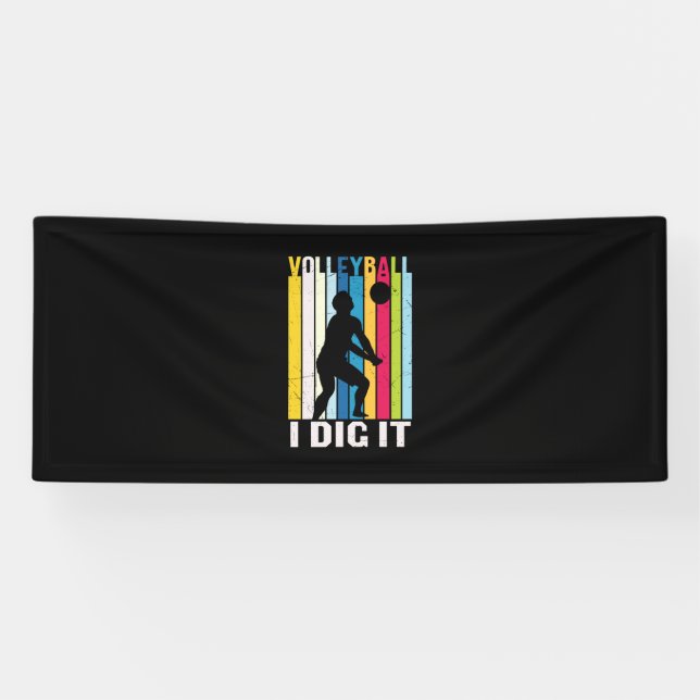Lona Jugador de voleibol | Voleibol I Dig It (Horizontal)