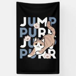 Lona Jump Purr Jump: Playful Cat Design con arte divert