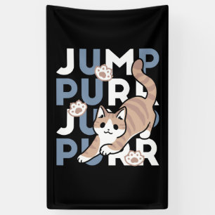 Lona Jump Purr Jump: Playful Cat Design con arte divert