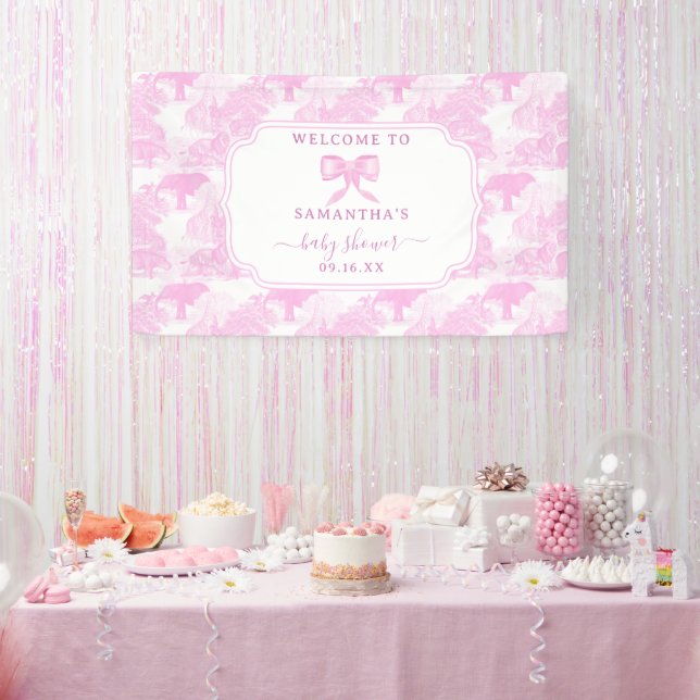 Lona Jungla de tela rosa Animales Safari Chinoiserie be (Fiesta)