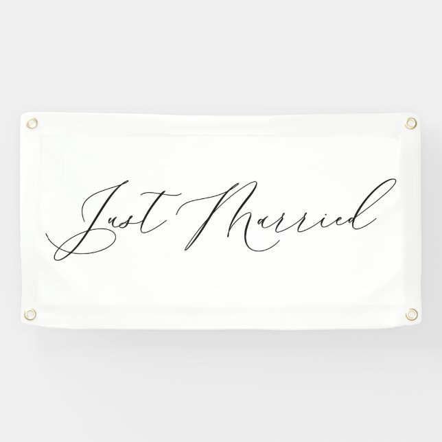 Lona Just Married Wedding Send-off Car Banner Sign (Horizontal)