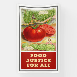 Lona Justicia Alimentaria - Tomates de cosecha y Jardín