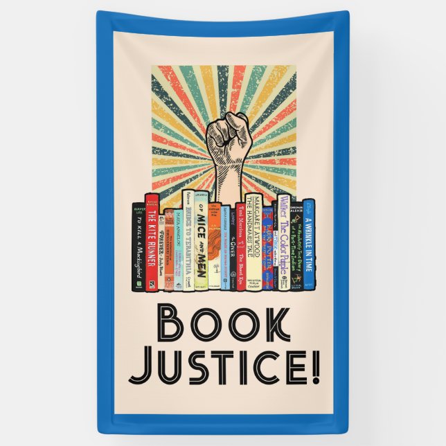 Lona ¡Justicia del libro! (Vertical)