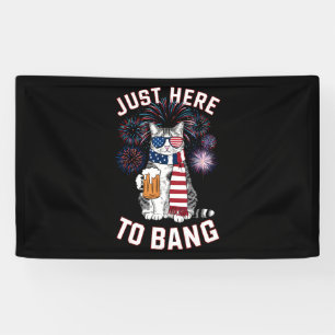 Lona Justo Aquí Para Bang USA Flag Beer Cat Lover 4 De 
