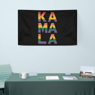 Lona Kamala Harris 2024 Bandera del Arcoíris Orgullo Ga