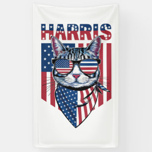Lona Kamala Harris para Presidente 2024 Gato Divertido