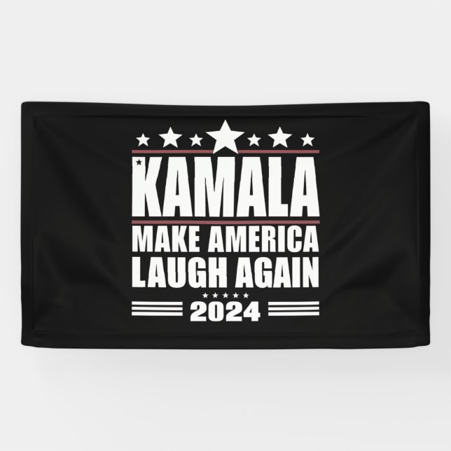 Lona Kamala Hizo Reír A Estados Unidos De Nuevo Bandera (Horizontal)