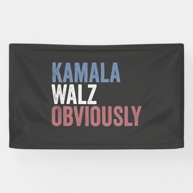 Lona Kamala Walz Obviamente, día de elecciones 2024 (Horizontal)