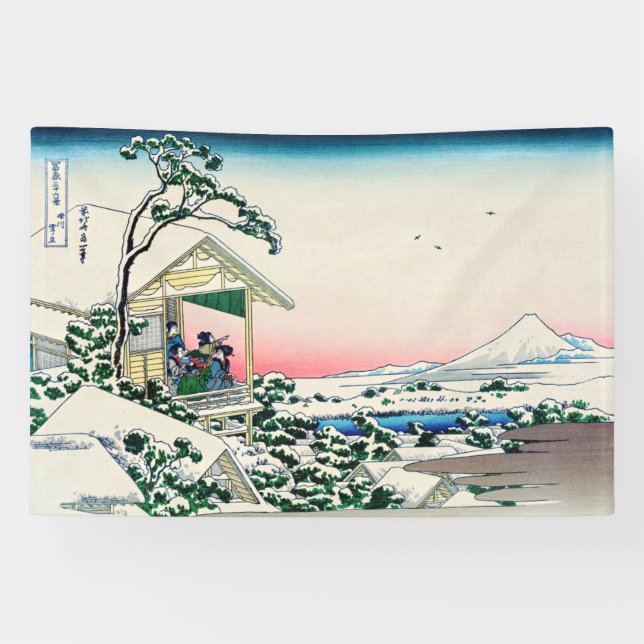 Lona Katsushika Hokusai - Casa de té en Koishikawa (Horizontal)