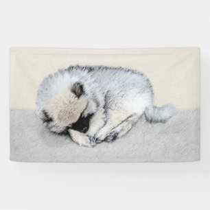 Lona Keeshond Sleeping Pinting Pintura Original De Perr