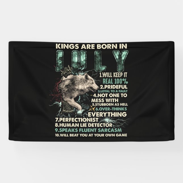 Lona King Are Born In July Wolf Birthday Gift (Horizontal)