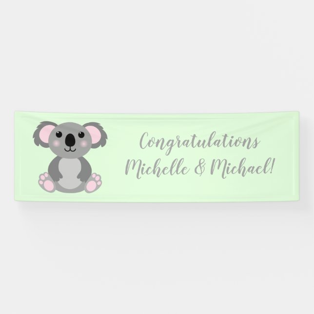 Lona Koala Bear Baby Shower Green Gender Neutral (Horizontal)