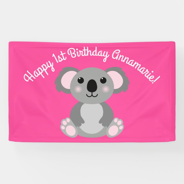 Lona Koala Bear Cute Kid Birday Party (Horizontal)