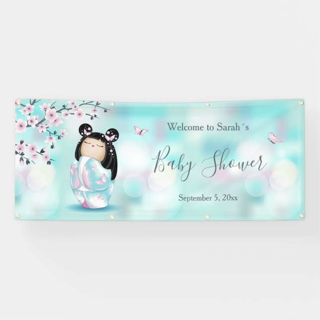 Lona Kokeshi Doll Cherry Blossom | BABY SHOWER (Horizontal)