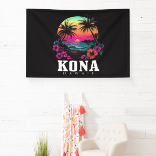 Lona Kona Hawái Flores de Hibisco Hawaiano Surfista