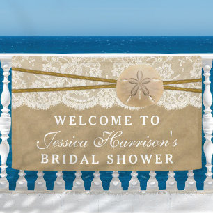 Lona Kraft, Lace & Sand Dollar Beach Bridal Shower