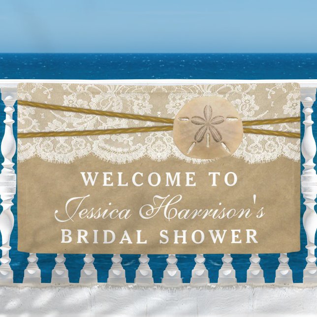 Lona Kraft, Lace & Sand Dollar Beach Bridal Shower (Subido por el creador)