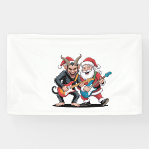 Lona Krampus y Santa tocando la guitarra eléctrica de N