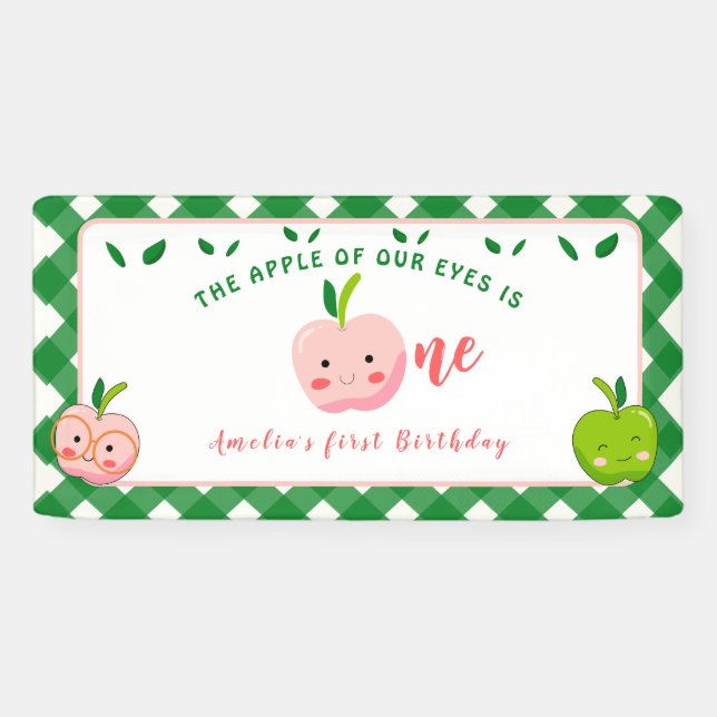 Lona La Apple de nuestros Ojos es el primer cumpleaños (Horizontal)