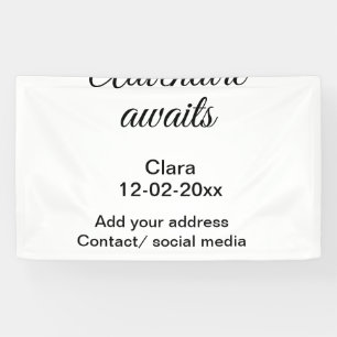 Lona La aventura comienza a añadir nombre fecha año lug