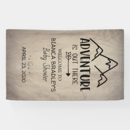 Lona La aventura está hacia fuera allí madera rústica