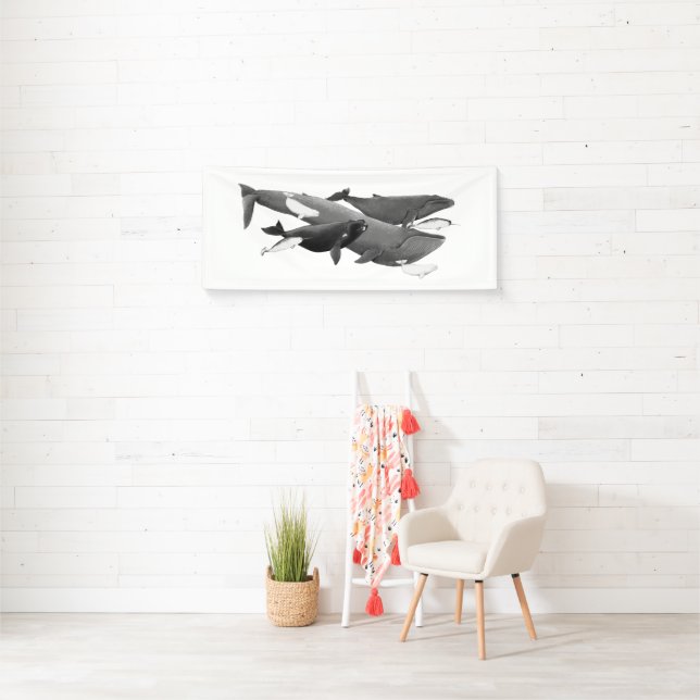 Lona La Ballena De Ilustracion De Ballenas (In situ)