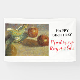 Lona La bella vida fija con antigüedades y frutas