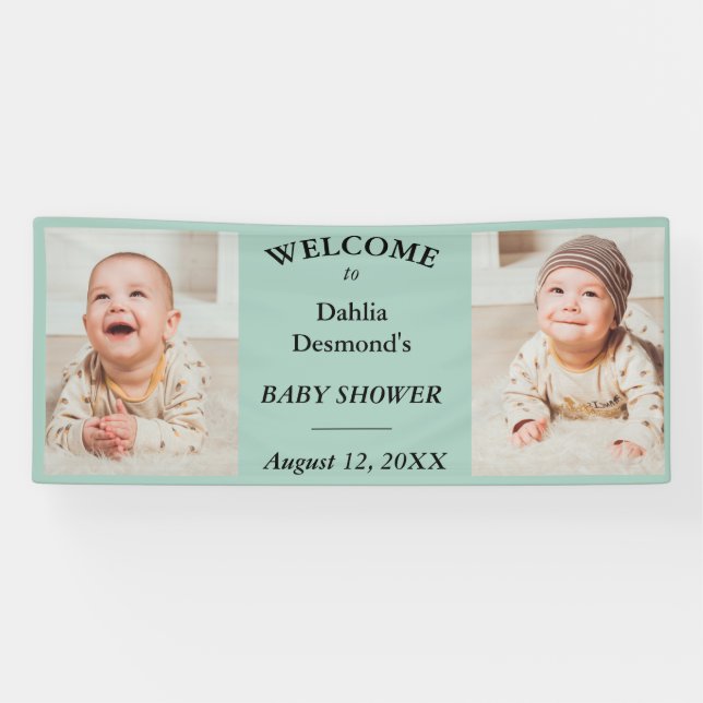 Lona La bienvenida personalizada a Baby Shower de Dahli (Horizontal)