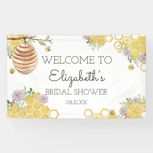 Lona La colmena acuática de la ducha de la novia (Horizontal)