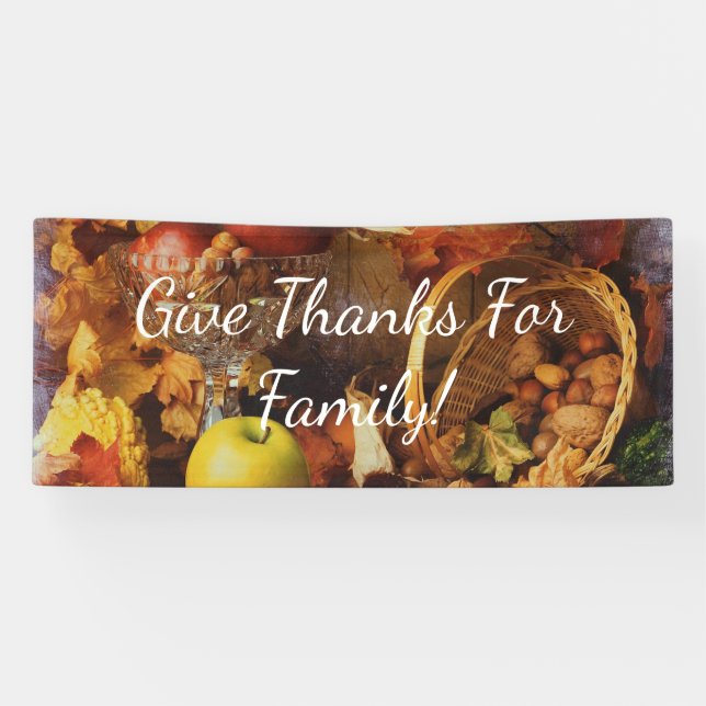 Lona La cosecha de Acción de Gracias otoño (Horizontal)