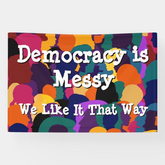 Lona La democracia es desordenada (Horizontal)
