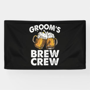 Lona La divertida fiesta de graduados de Groom Brew Cre