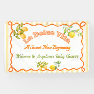 Lona La Dolce Vita Nuevo Comienzo Baby Shower Limón