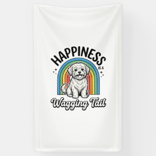 Lona La felicidad es un diseño de amante de perros con 
